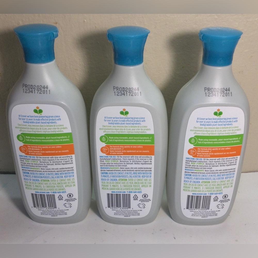 ECOVER Rinse Aid 16 fl. oz. Liquid-Lot Of 2.5 Bottles ~ Please Read - Picture 3 of 4